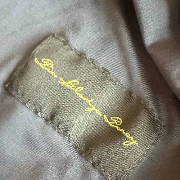 Pia Gladys Perey Dionne Dress Stretch Grey Gathered High Slit Fitted Size Large - Picture 14 of 15